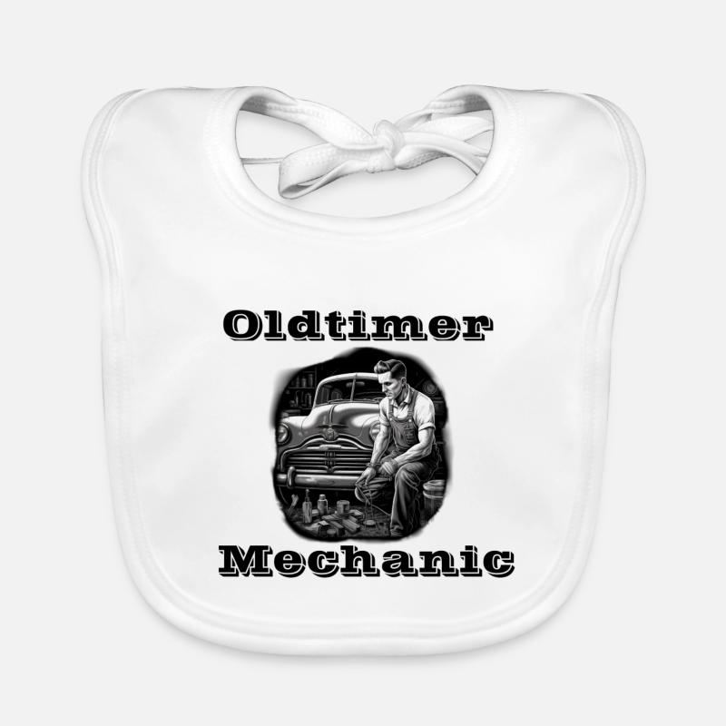 Oldtimer Mechanic Baby Bio-Lätzchen