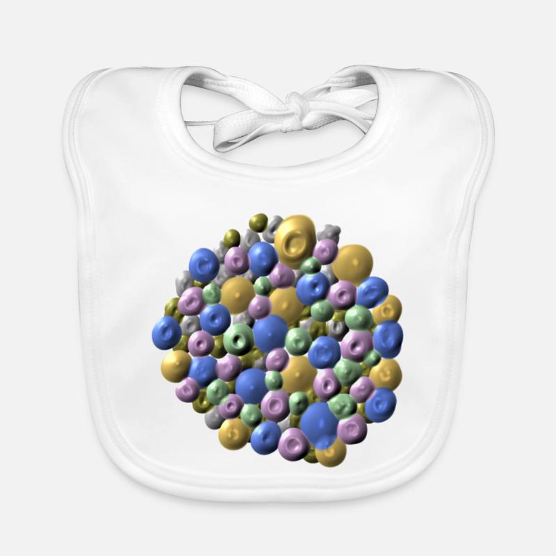 Structure moléculaire colorée aux couleurs pastel Bavoir bio Bébé