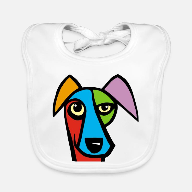 Lustiger Hund - Baby Bio-Lätzchen - Weiß