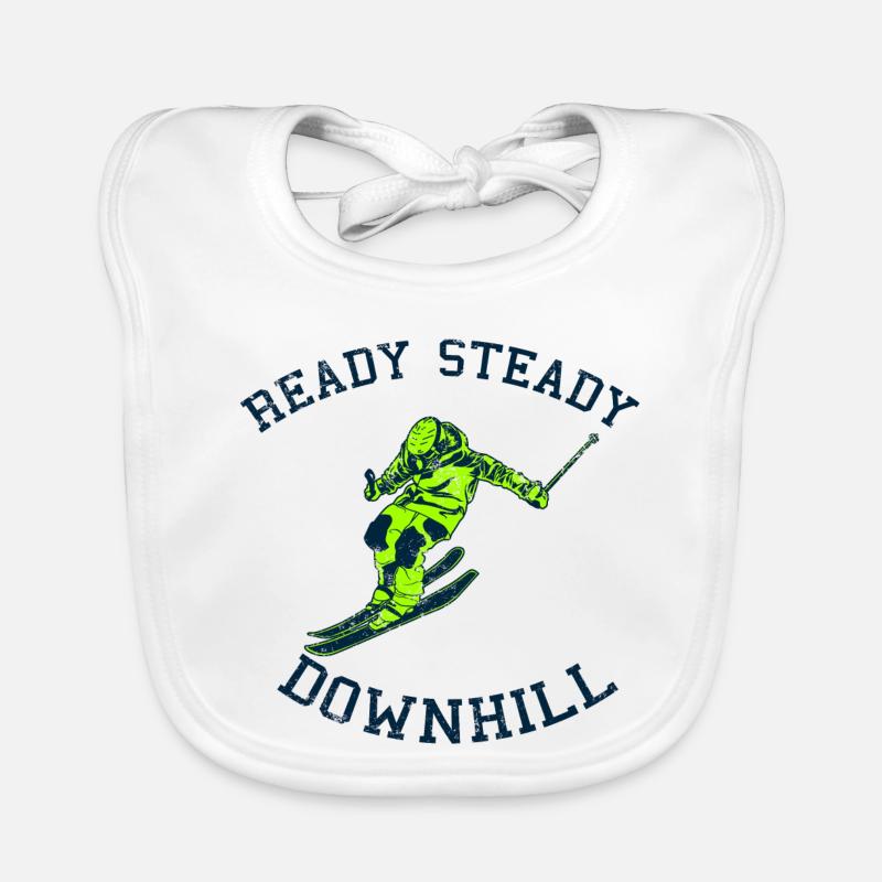 Skier Saying Organic Baby Bibs