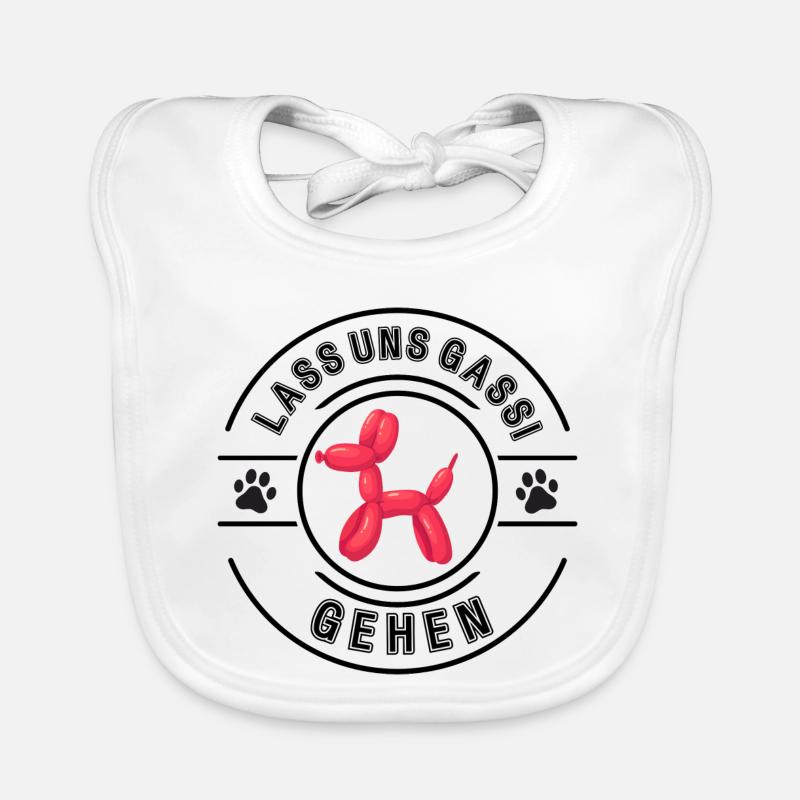 Komm wir gehen Gassi - Baby Bio-Lätzchen - Weiß