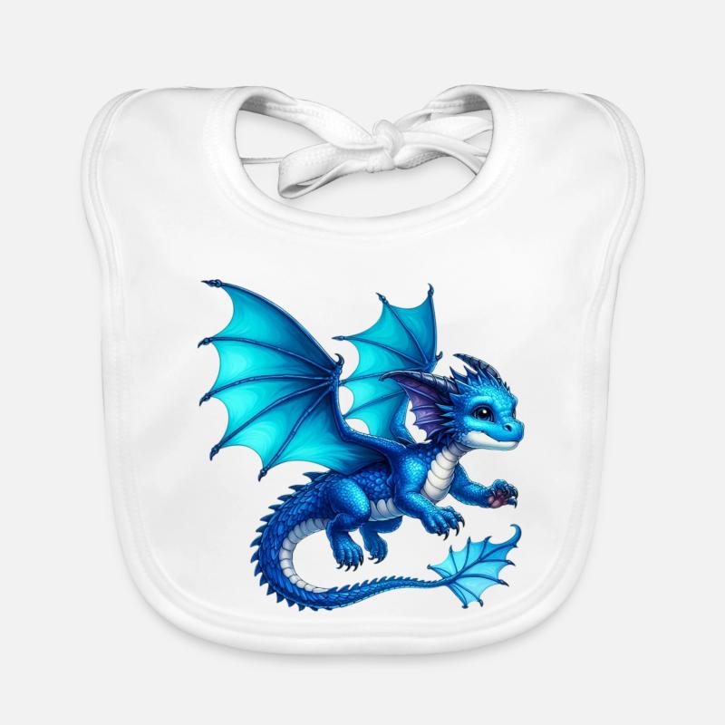 Drache - Baby Bio-Lätzchen - Weiß