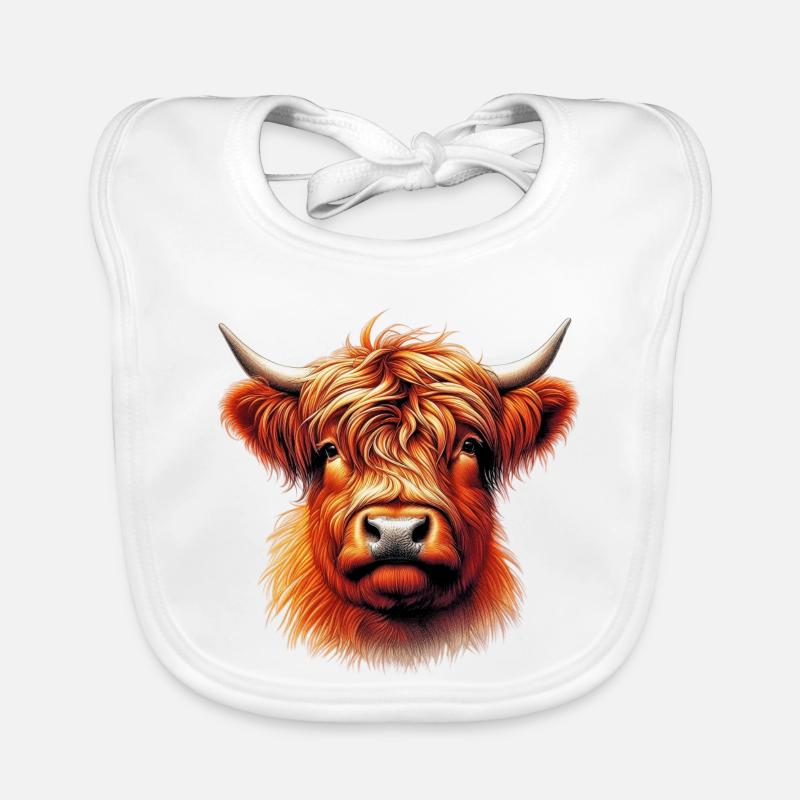 Vache écossaise des Highlands Bavoir bio Bébé