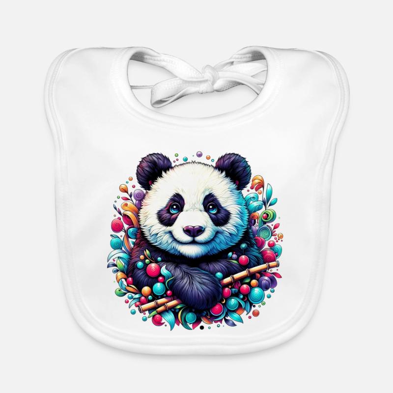 Panda - Baby Bio-Lätzchen - Weiß