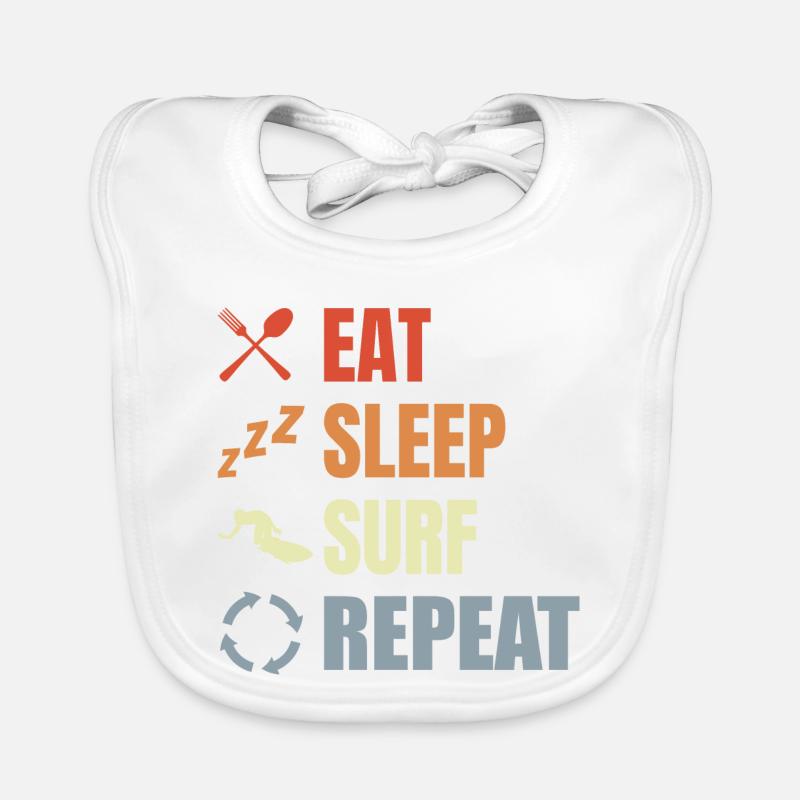 Manger Dormir Surfer Répéter Bavoir bio Bébé