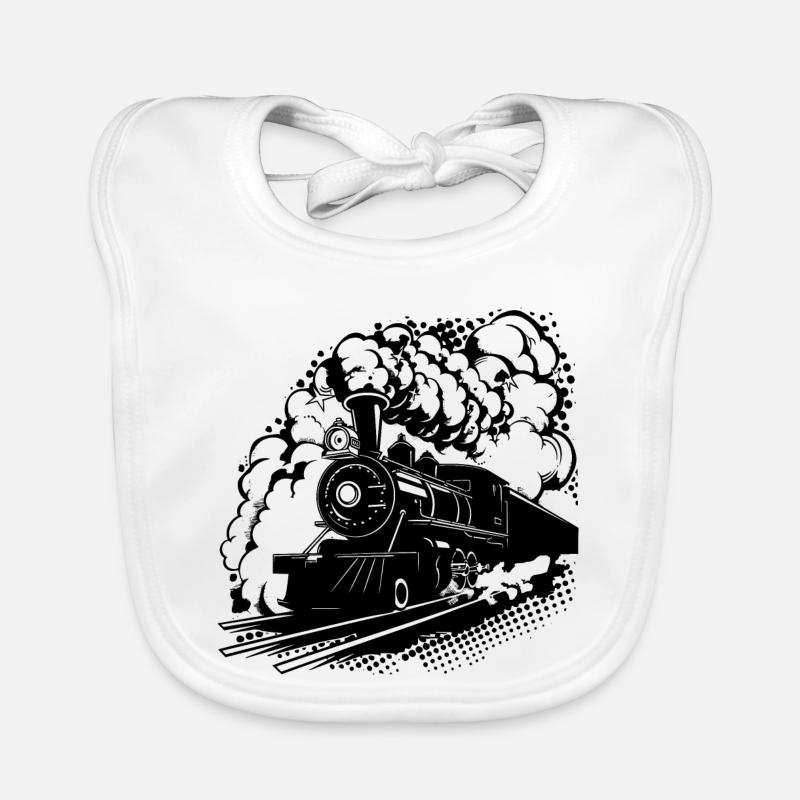 Graphique ferroviaire Bavoir bio Bébé