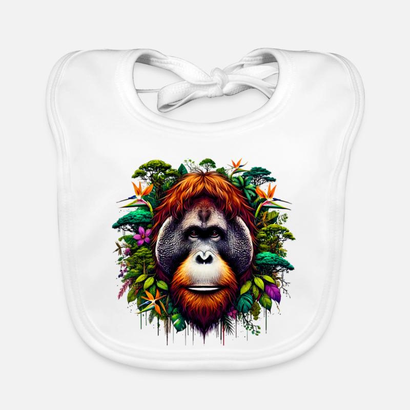 Orangutan Monkey Orangutan Organic Baby Bibs