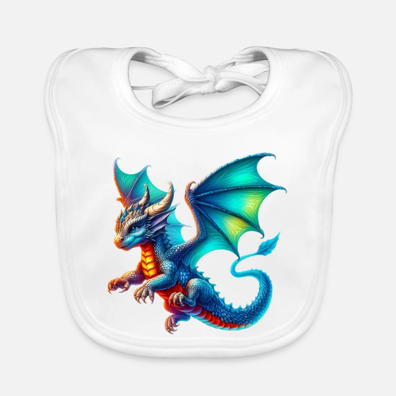 Drache - Baby Bio-Lätzchen - Weiß