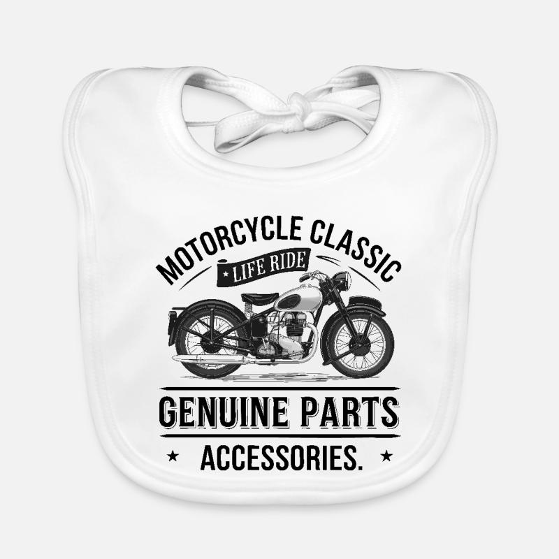 Motorrad Klassikdesign mit Lebensgefühl Baby Bio-Lätzchen