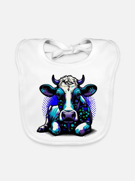 Vache - Bavoir bio Bébé - blanc - Devant