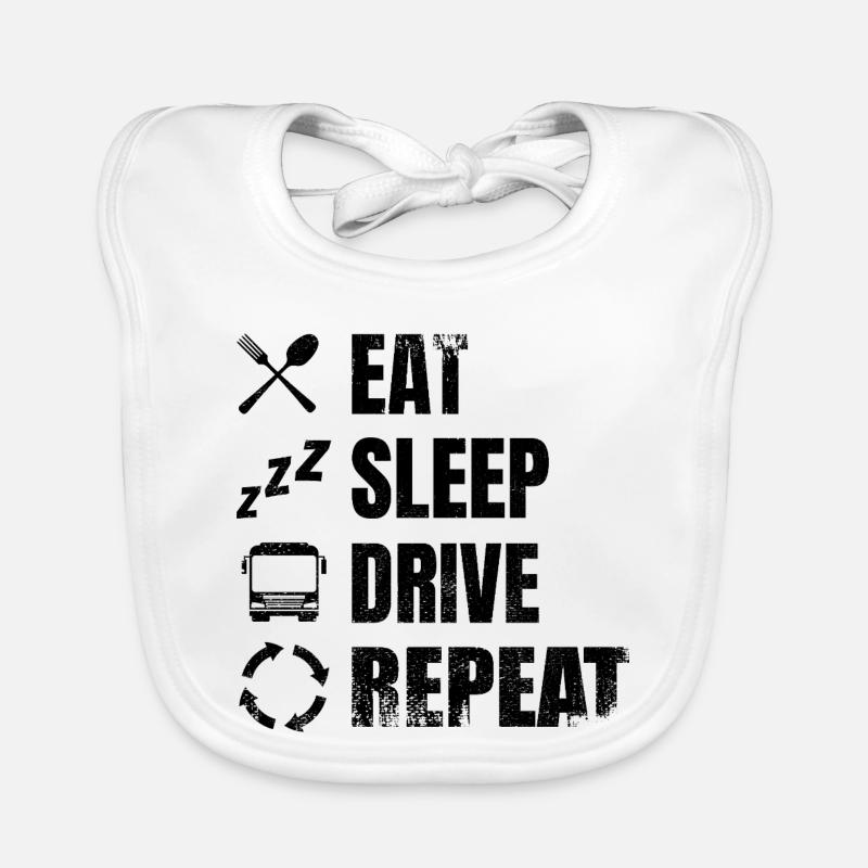 Bus Driver Timetable Organic Baby Bibs
