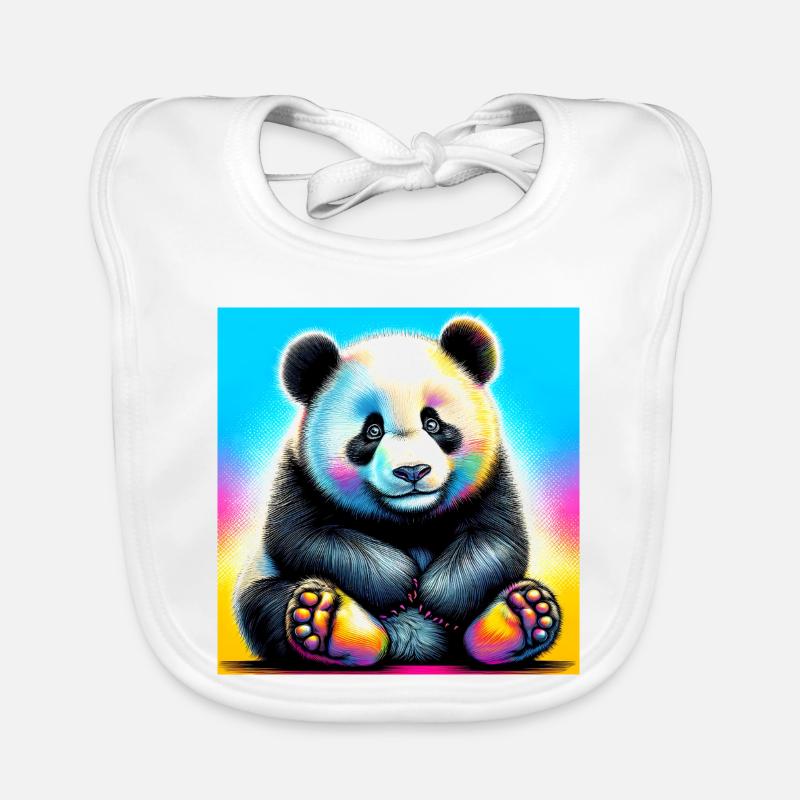 Panda - Baby Bio-Lätzchen - Weiß