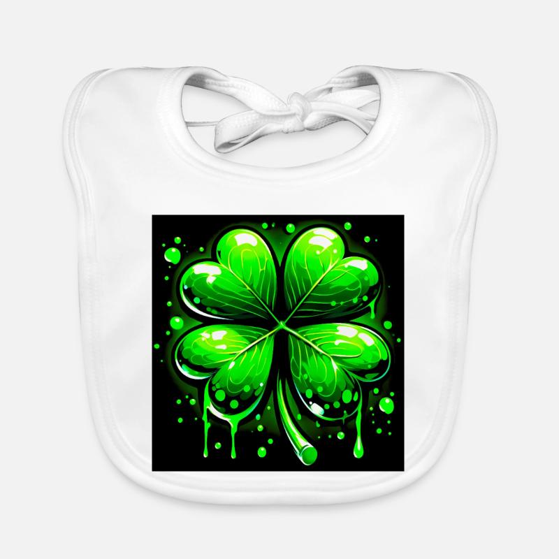 Four-leaf clover Organic Baby Bibs