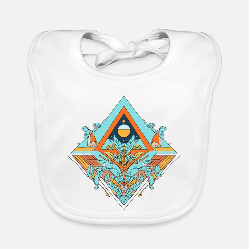 Celestial Dreamscape Geometric Design Organic Baby Bibs
