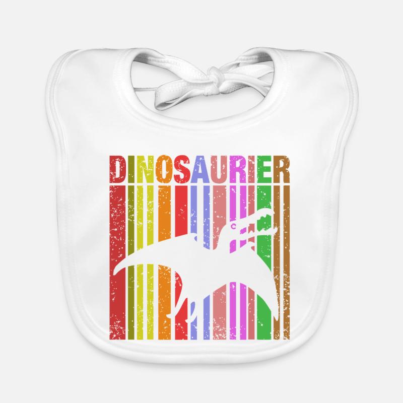 Bunter Dinosaurier Schriftzug Baby Bio-Lätzchen