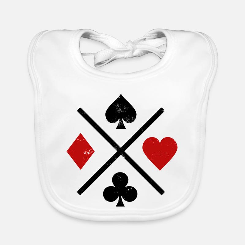 Playing cards contrast design Organic Baby Bibs