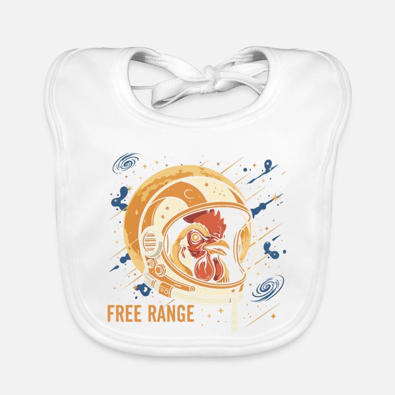 Space chicken in astronaut helmet Organic Baby Bibs