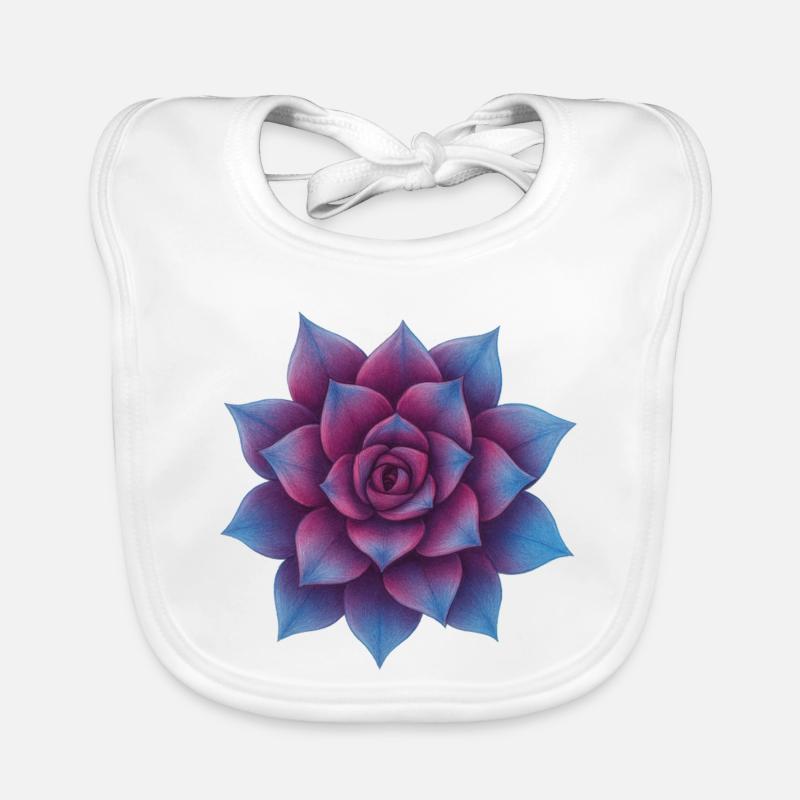 Fleur de rosette azur Bavoir bio Bébé