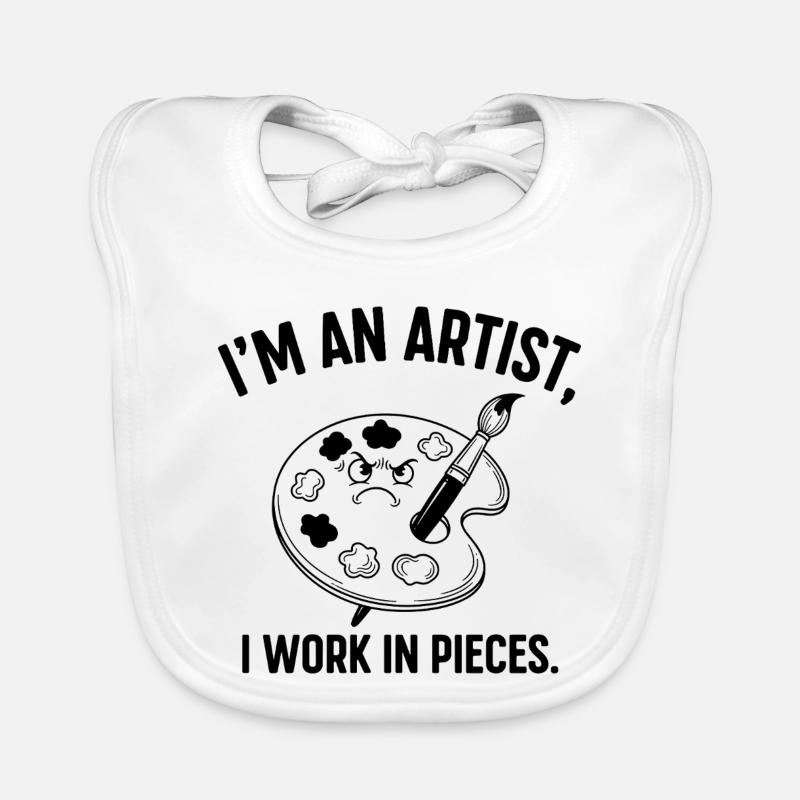 I Work in Pieces Palette Organic Baby Bibs