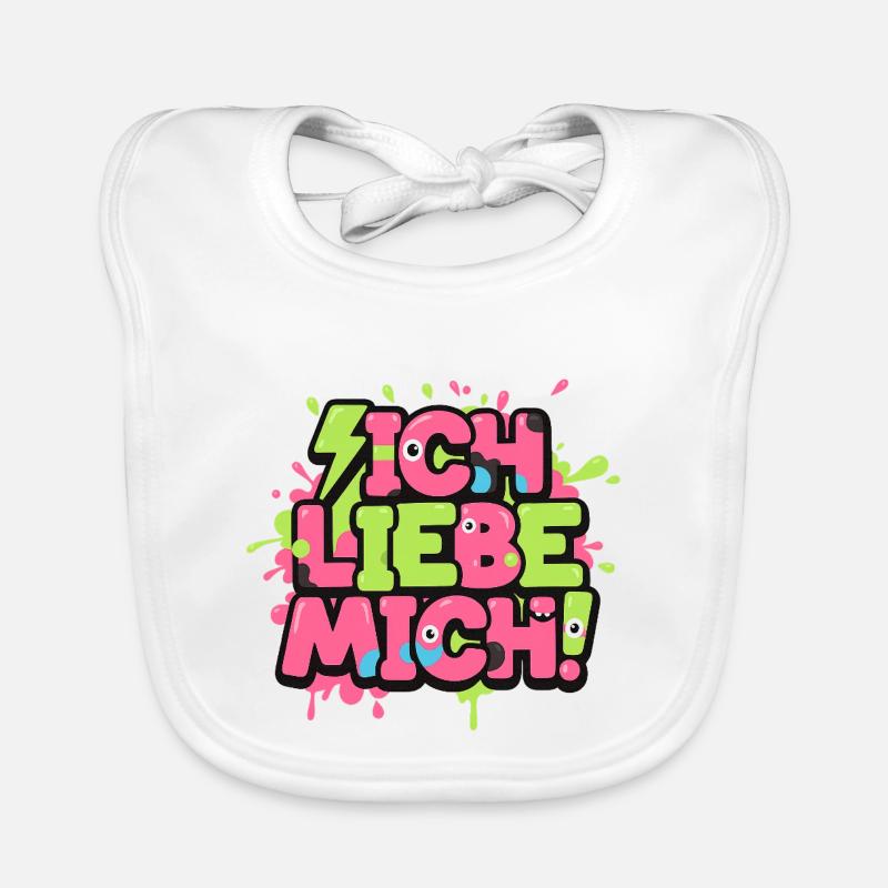 Ich Liebe Mich Graffiti - Baby Bio-Lätzchen - Weiß