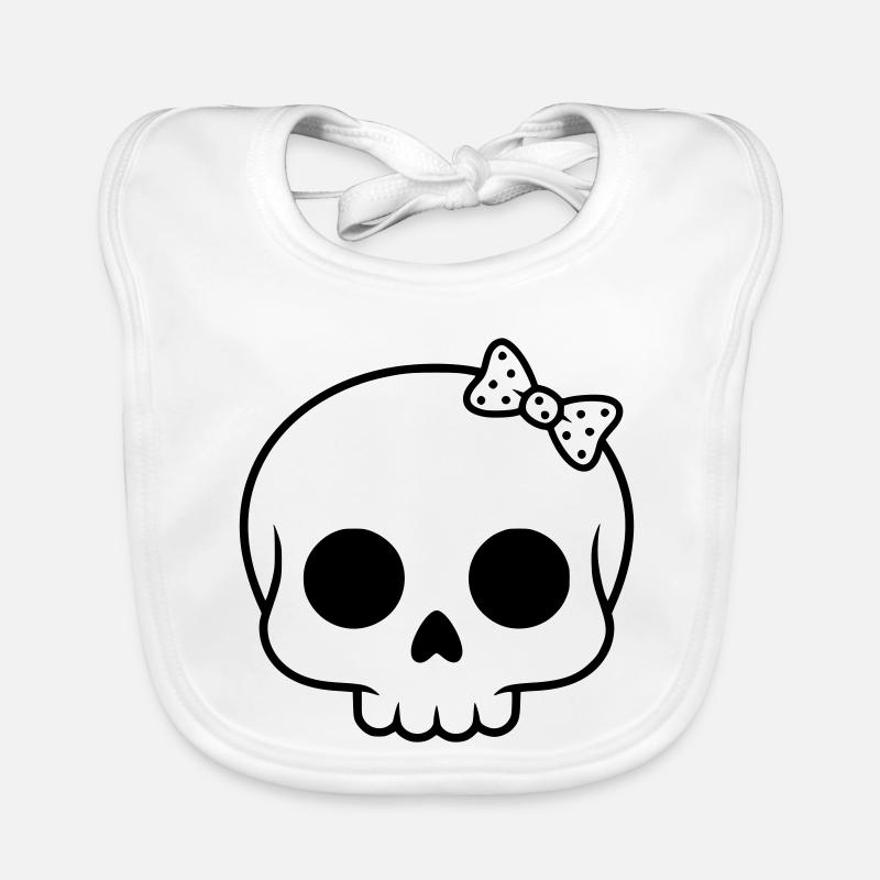 Cute skull with bow | Girly Goth Organic Baby Bibs