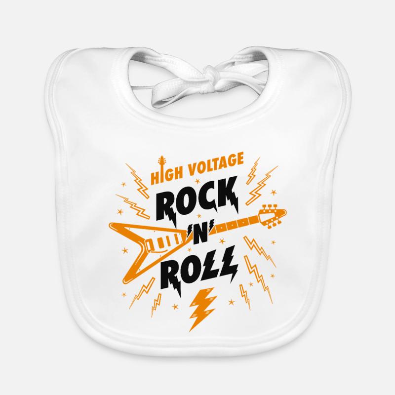 Guitare rock n roll haute tension Bavoir bio Bébé