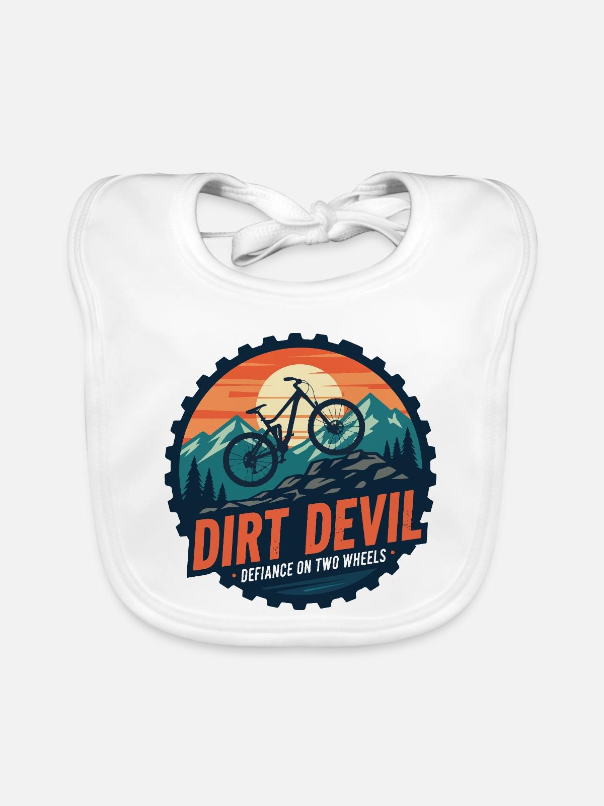 Dirt Devil Mountainbike-Hymne - Baby Bio-Lätzchen - Weiß - Vorne