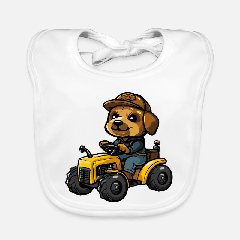 Whale Tractor Farmer Organic Baby Bibs