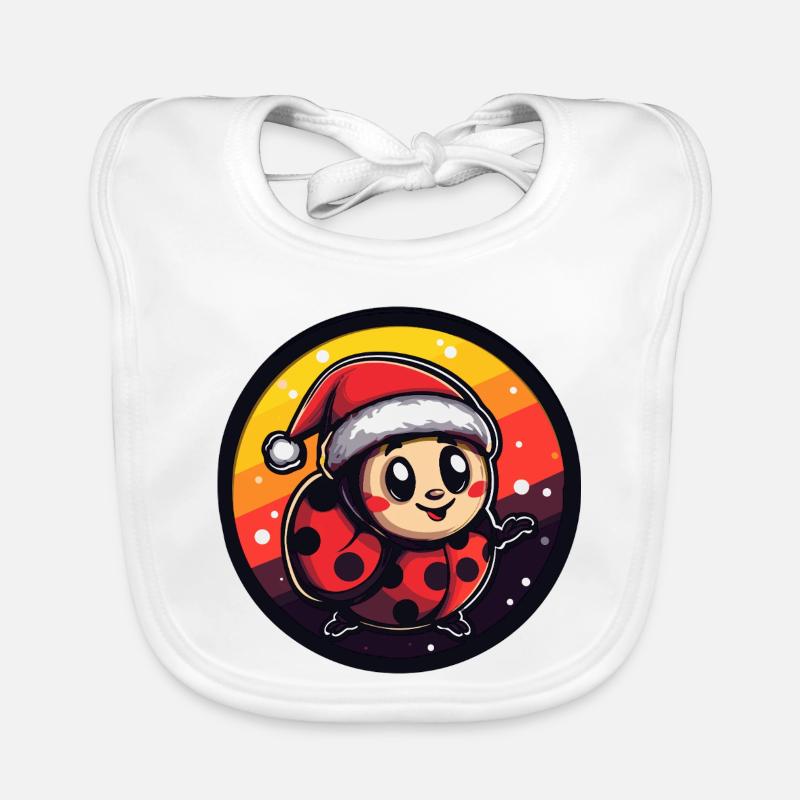 Weihnachts-Ladybug Santa Kostüm Baby Bio-Lätzchen