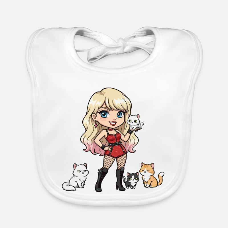 Rock Star with Cats Organic Baby Bibs