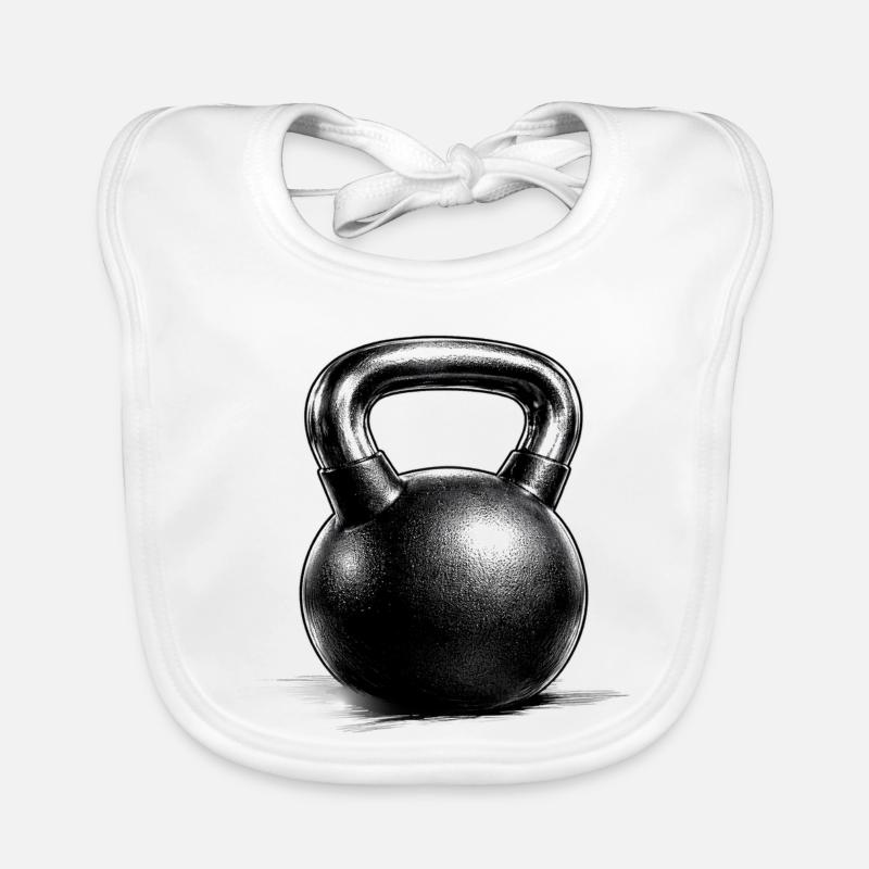 Dessin minimal pour l’entraînement de force avec kettlebell Bavoir bio Bébé