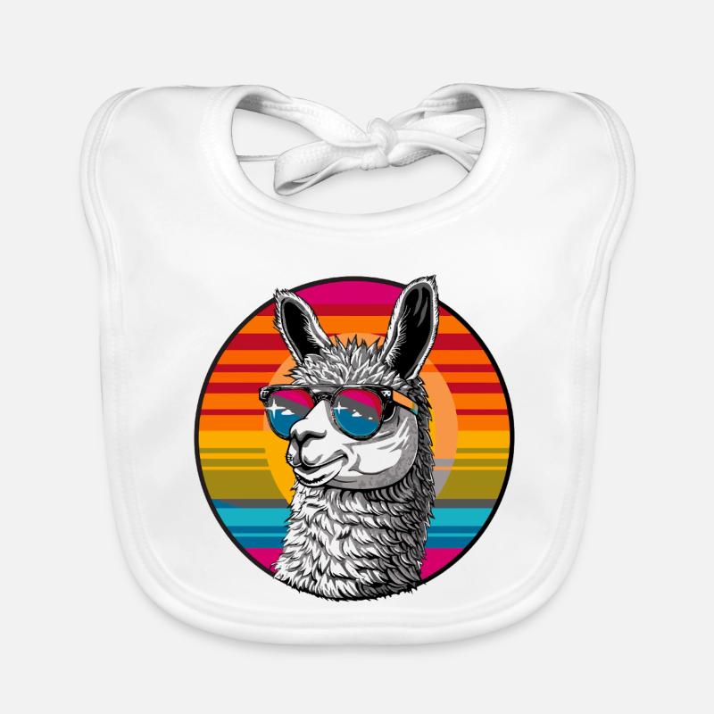 Llama Retro Sunset Organic Baby Bibs
