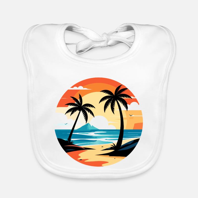 Soirée tropicale sur le cercle de plage Bavoir bio Bébé