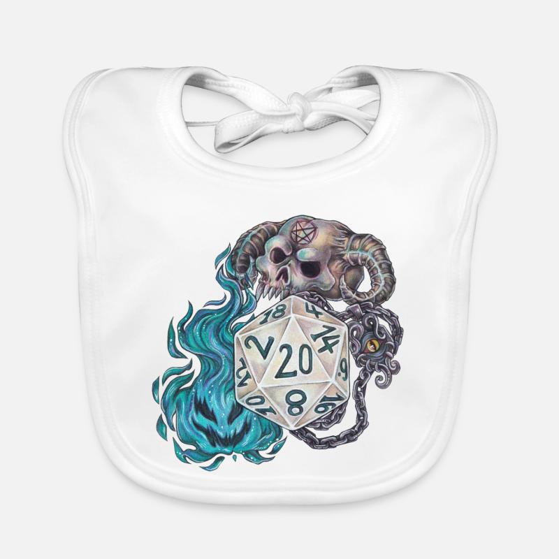 RPG Tabletop D20 Dice Gift Warlock Organic Baby Bibs