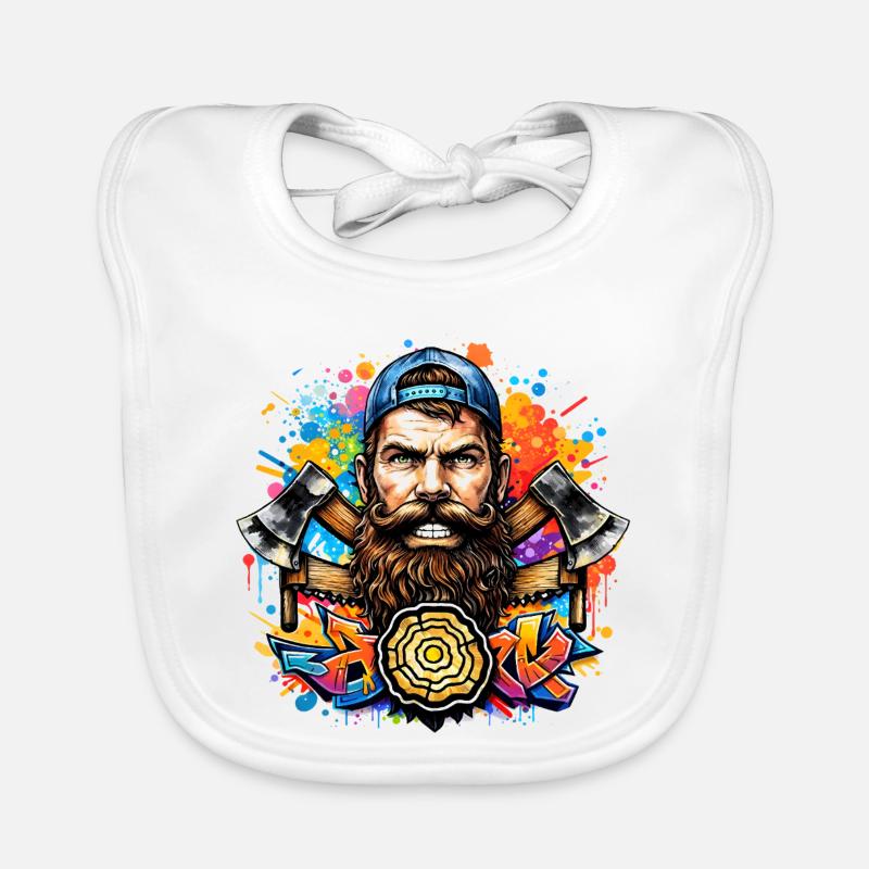 Graffiti lumberjack with double axe Organic Baby Bibs