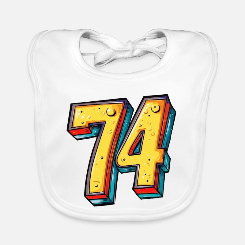 74 Number Colorful Organic Baby Bibs