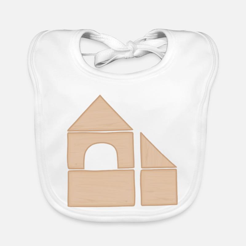 Modèle de construction de maisons en blocs de construction en bois Bavoir bio Bébé