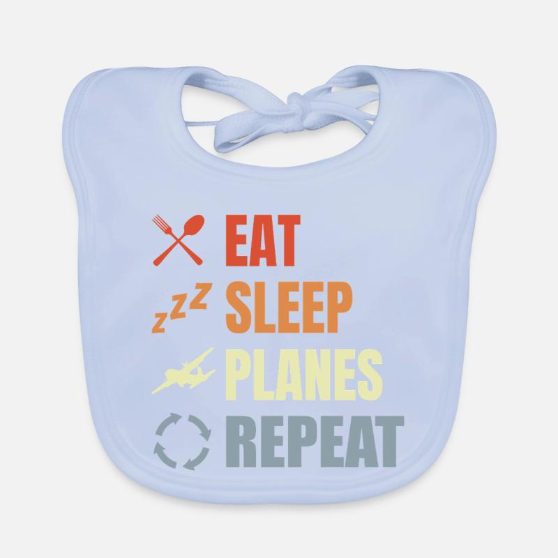 Eat Sleep Planes Repeat Baby Bio-Lätzchen