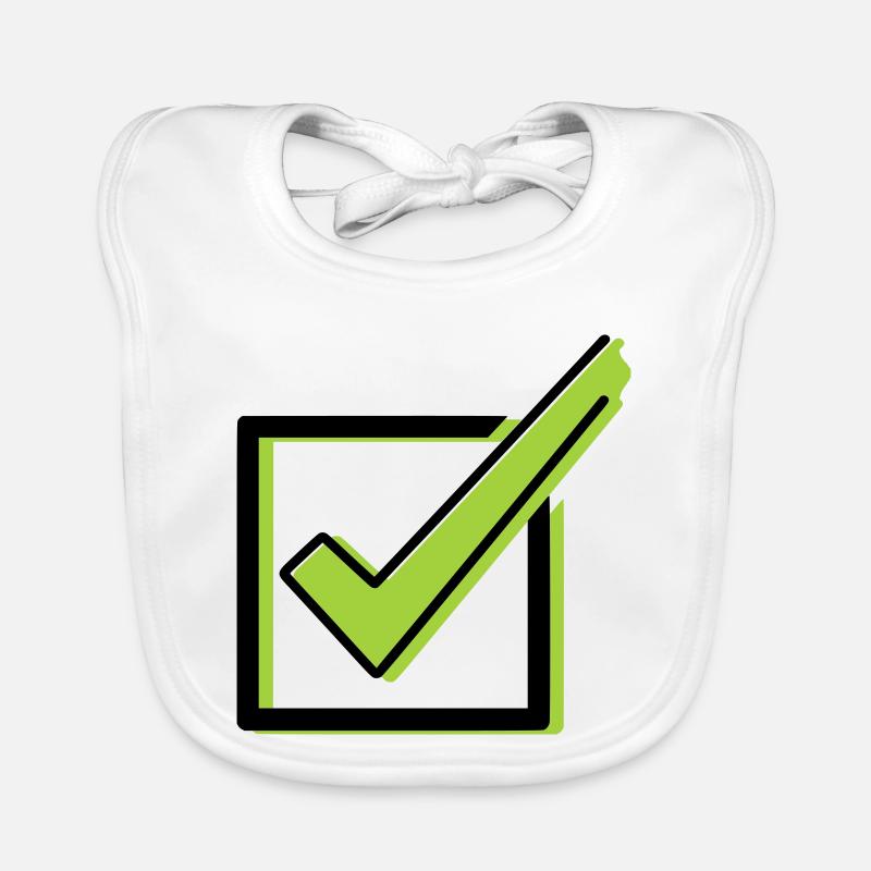 Tick Checklist Box Comic Organic Baby Bibs