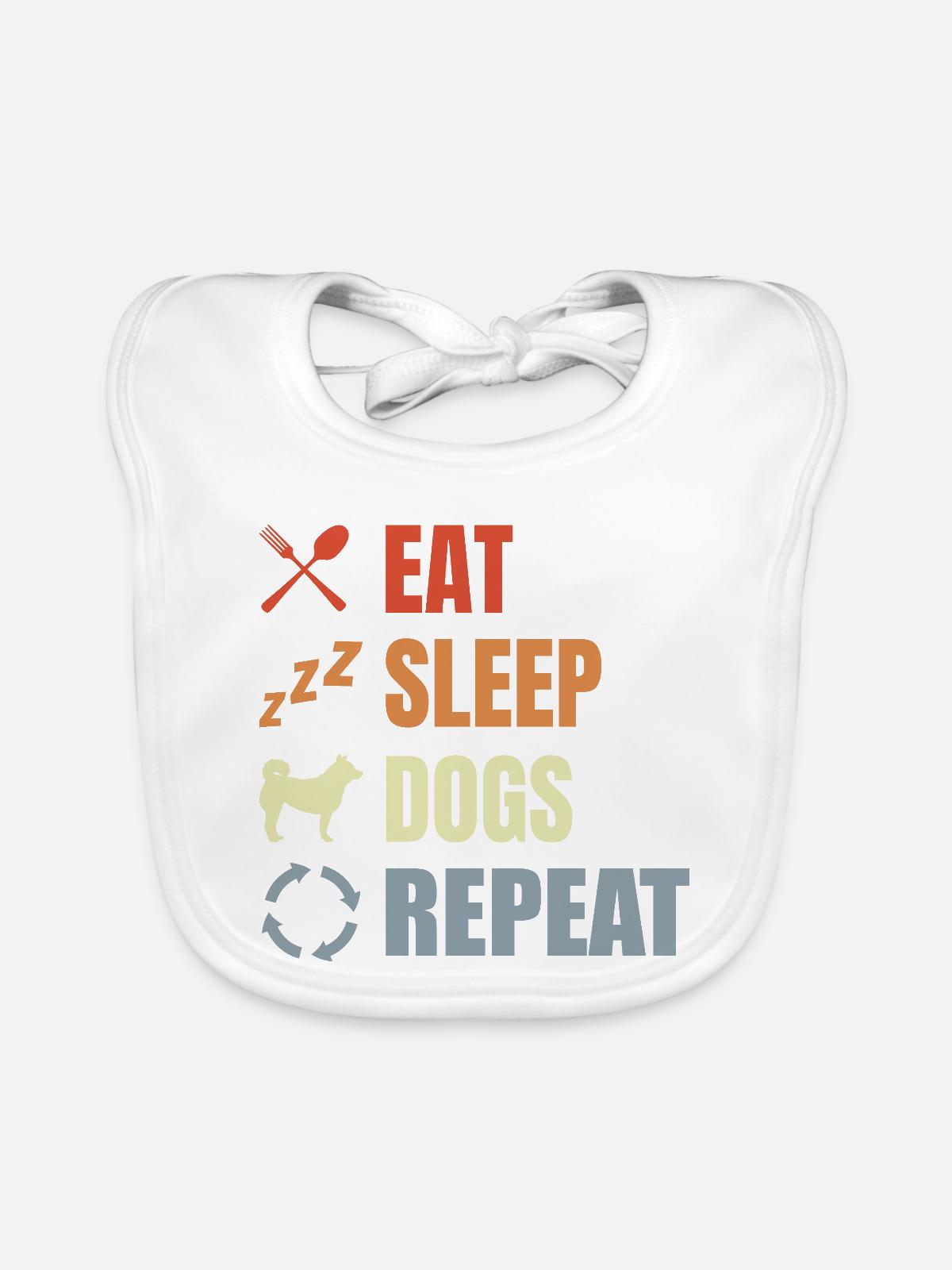 Hundebesitzer Routine - Baby Bio-Lätzchen - Weiß - Vorne