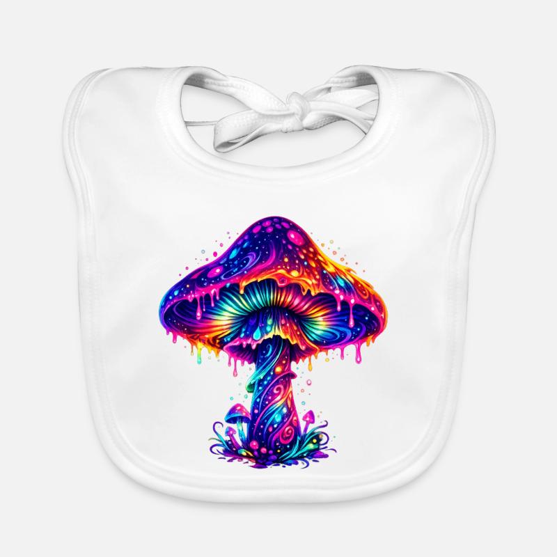 Psychedelischer Regenbogenpilz Baby Bio-Lätzchen