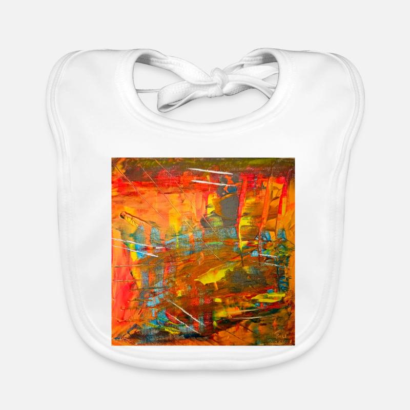 Fire-colored abstract image Organic Baby Bibs