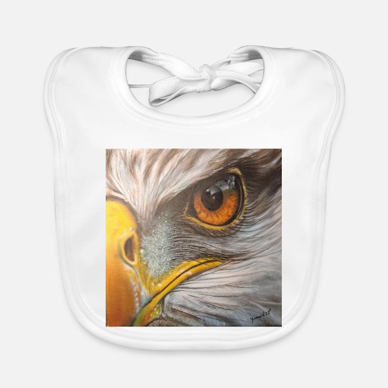 Eagle Eye - Organic Baby Bibs - white