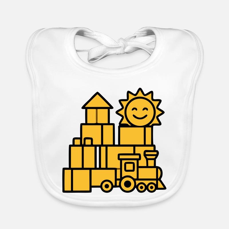 Building Blocks Railway Toys Organic Baby Bibs