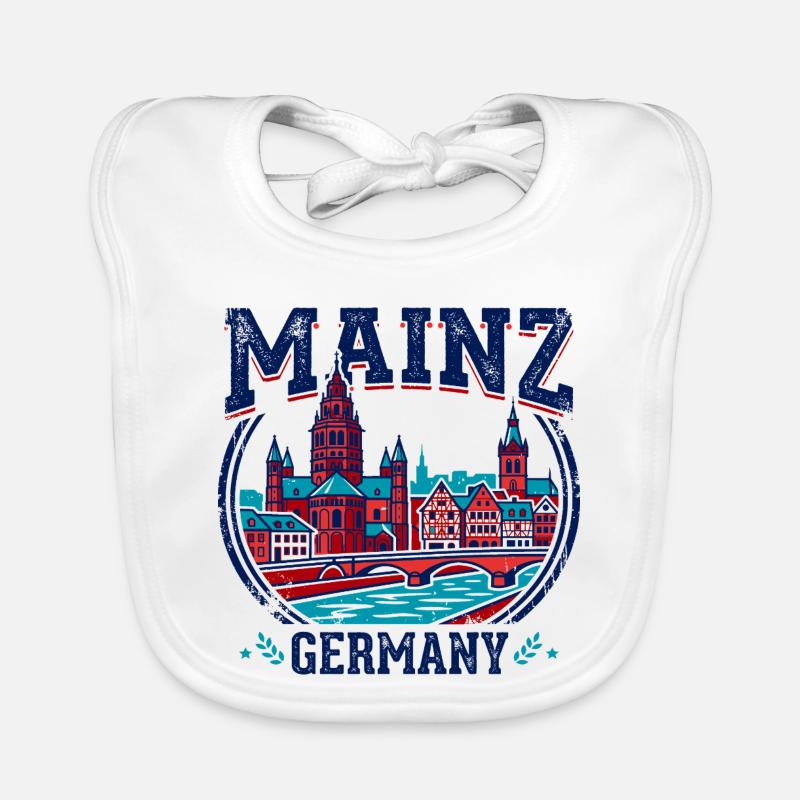 Mainz Germany Cathedral Rhine River Emblem Baby Bio-Lätzchen