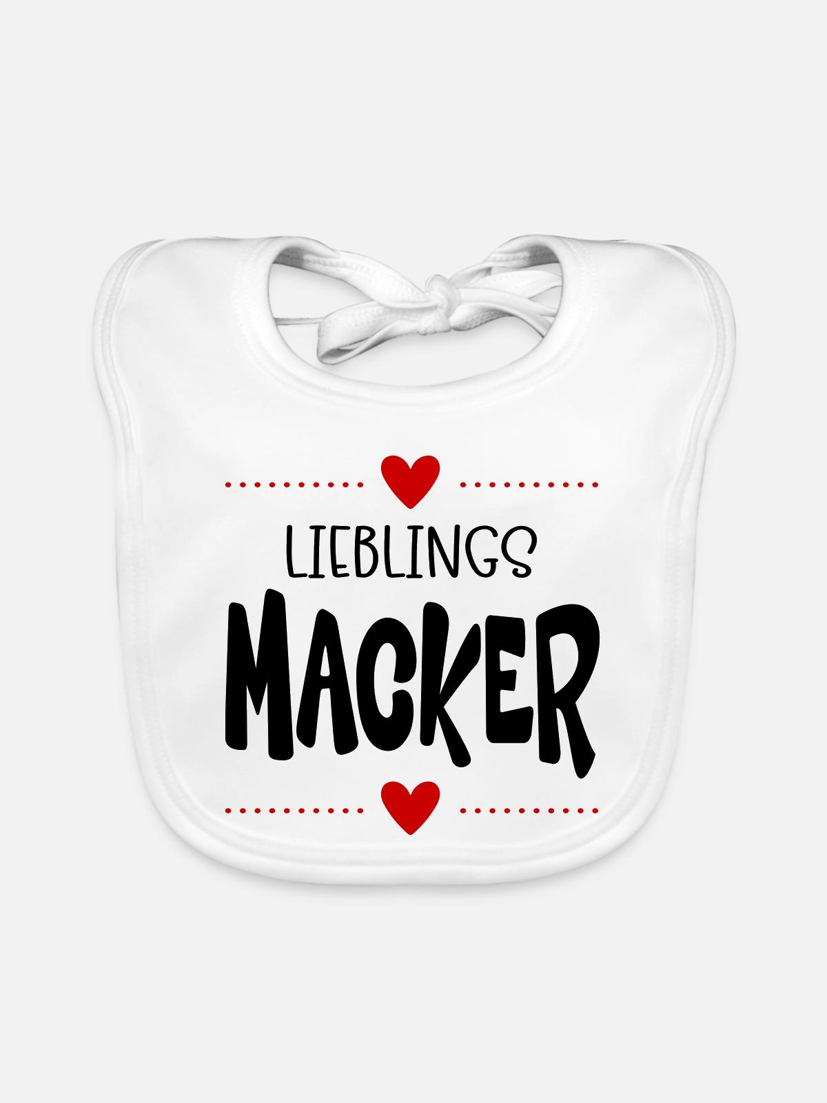 Macker Liebling - Baby Bio-Lätzchen - Weiß - Vorne
