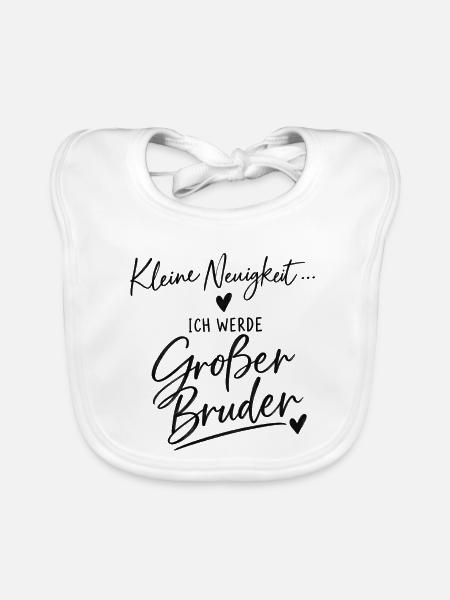 Ich werde großer Bruder - Baby Bio-Lätzchen - Weiß