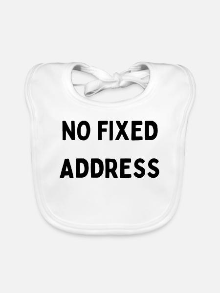 No fixed Adress Digital unterwegs Reise Weltreise - Baby Bio-Lätzchen - Weiß - Vorne