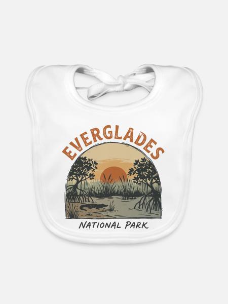 Der Vintage-Everglades-Nationalpark - Baby Bio-Lätzchen - Weiß - Vorne