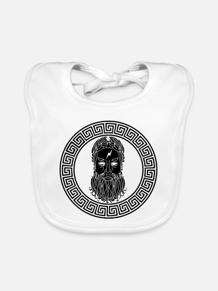 Gott der Mythologie (Schwarz) - Baby Bio-Lätzchen - Weiß - Vorne